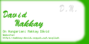 david makkay business card